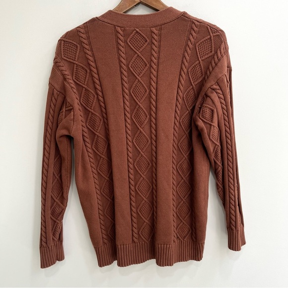 Aritzia Sunday Best Cable-knit Lamora Cardigan Sweater Brown Size XS NWOT - Picture 4 of 7